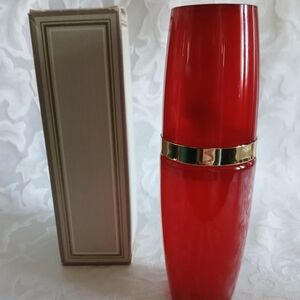Elegant Red Perfume Bottle with Gold Accent
